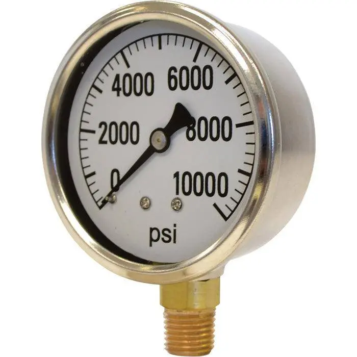 2.5-Inch Bottom-Mount Pressure Gauge Rated For 10,000 Psi 1