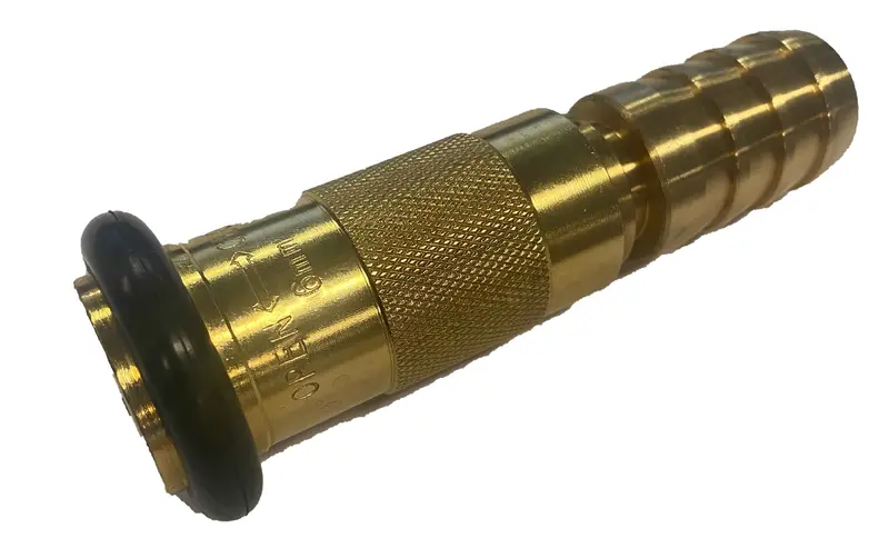 3/4-Inch Brass Fire Hose Nozzle – Heavy-Duty Adjustable Spray Tip 1