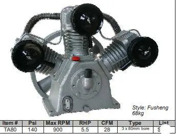 3-Cylinder Ta80 Air Compressor Pump 1