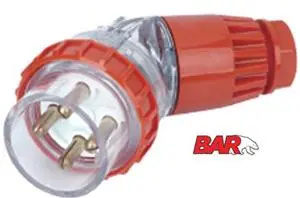 4-Pin, 32A, 3-Phase Round Plug – 45° Angle, Be-165 / M66Pa432 1