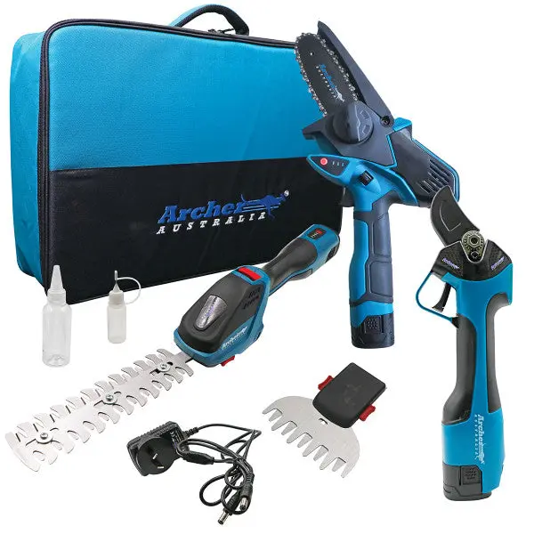 Archer 3-Piece Cordless Garden Kit – Includes Mini Pruner Saw, Powered Pruner, And Hedge/Grass Shears 1