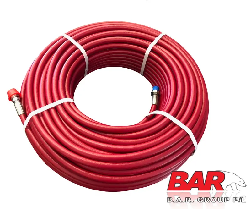 Barflex Usa-Made Red Jetter Hose — 1/4" Id × 60 Meters 1