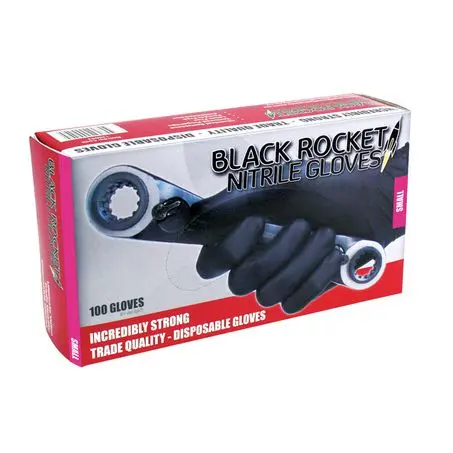 Black Rocket Nitrile Gloves – Small, Pack Of 100 1