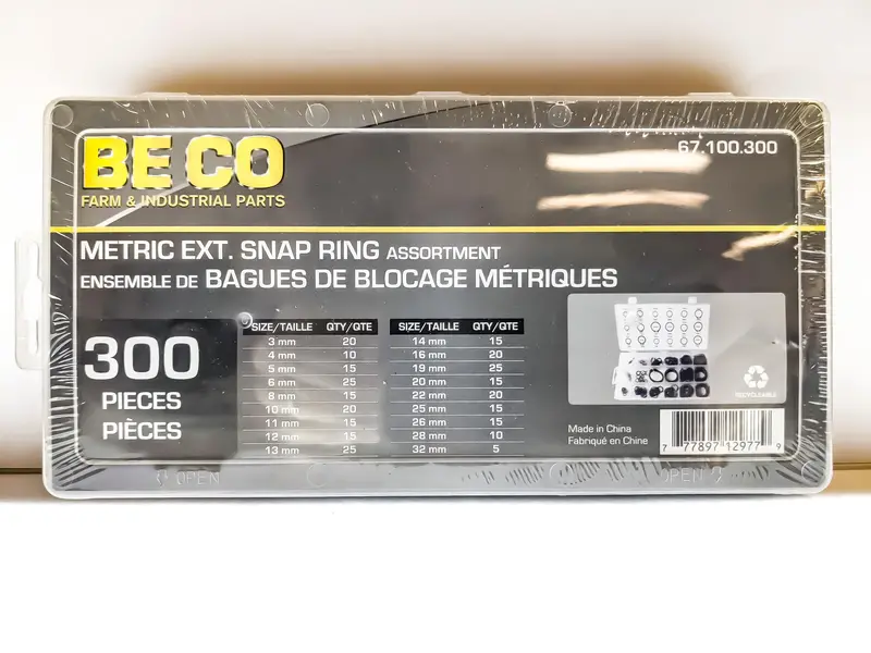 Grab-N-Go Metric External Snap Ring Assortment Kit 1