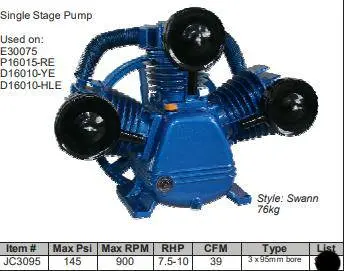 Jc3095 Single-Stage Air Compressor Pump Assembly 1