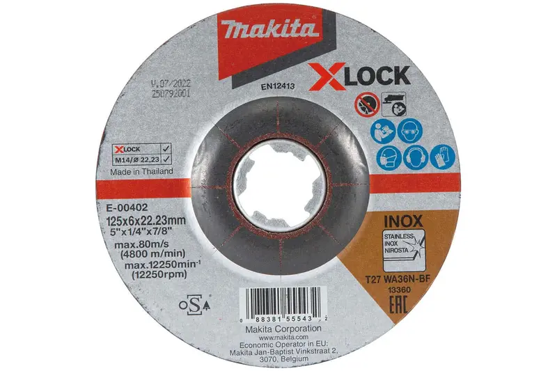 Makita X-Lock Stainless Steel Grinding Wheel – 125Mm × 6Mm × 22.23Mm 1