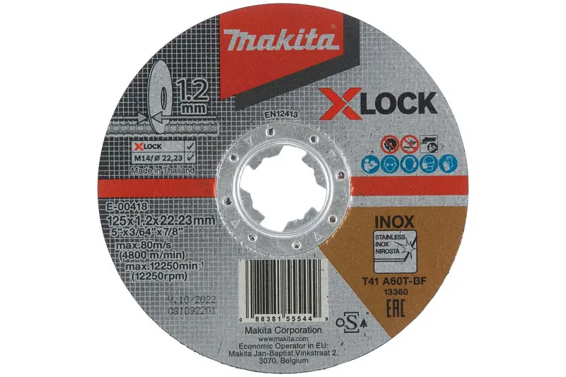 Makita X-Lock Thin Cut-Off Wheel – 125Mm × 1.2Mm × 22.23Mm Flat Profile 1