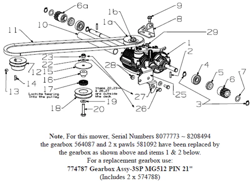 Masport 3-Speed Gearbox For 21-Inch Lawn Mowers (Part #774787) 1