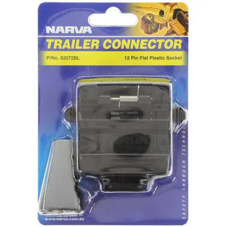 Narva 12-Pin Flat Trailer Socket – Plastic Female (Model 82072Bl) 1
