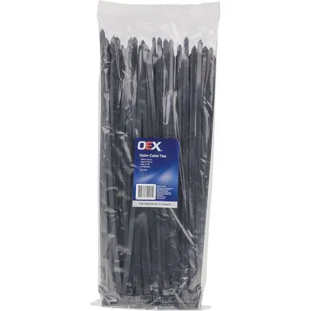 Oex High-Tensile Black Nylon Cable Ties – 7.6 Mm × 370 Mm – 100-Pack 1