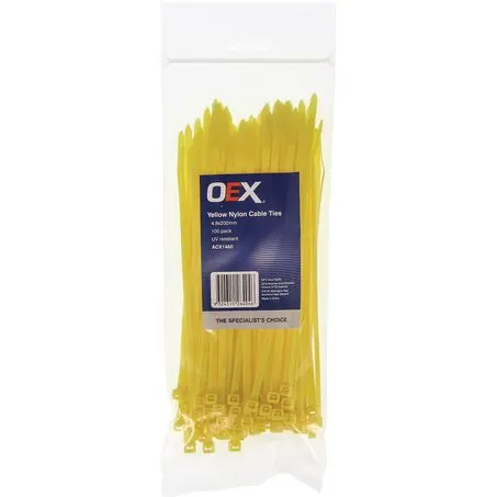 Oex Yellow Nylon Cable Ties – 4.8Mm × 200Mm – 100-Pack 1