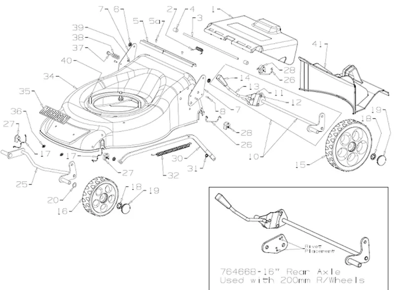Rear Axle Assembly With 16-Inch × 8-Inch Wheels (Part #764668) 1