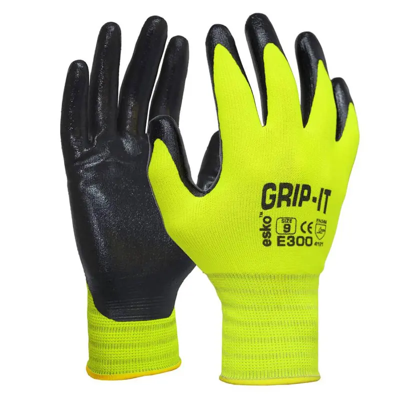 Universal Grip-It Hi-Visibility Nitrile-Coated Work Gloves 1