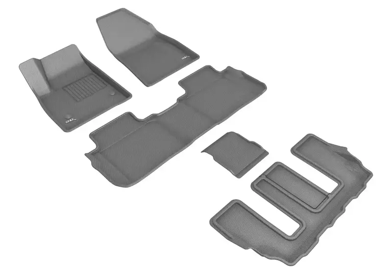 3D Maxpider Kagu All-Weather Floor Liners – Gray, 5-Piece Set (2 Front + 1 Second-Row + 2 Third-Row) 1