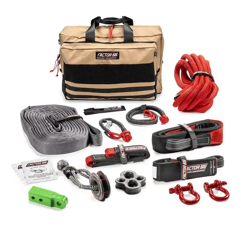 Factor 55 Borah Vehicle Recovery Kit (Model 00480-08) – Includes Two 3/4-Inch Crosby Shackles & Green Webbing 1