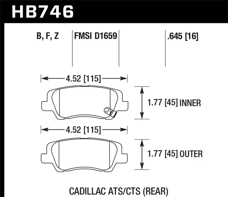 Hawk Performance Hb746B.645 Hps 5.0 Front Brake Pads – 0.645" Thickness 1