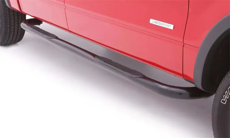 Lund 3-Inch Black Powder-Coated Bent Nerf Bars With Mounting Brackets 1
