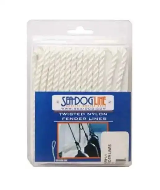 Sea Dog Double-Braided Fender Line – 3/8" Diameter, White, Heavy-Duty Marine-Grade Rope (Model 302110006Wh-1) 1