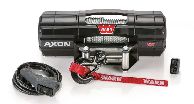 Warn Axon 45 Electric Winch – Includes 50' Steel Rope, Roller Fairlead, And Hook 1